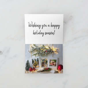 3 Image Rustic Julhälsningar Card Kort