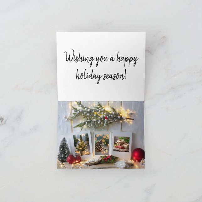 3 Image Rustic Julhälsningar Card Kort (Inuti)
