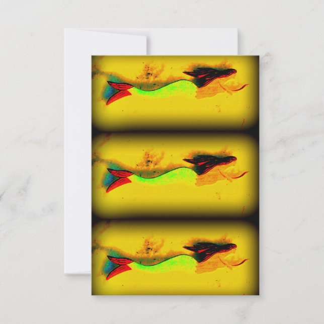 3 inbjudningskort för sjöjungfruar (Framsida)