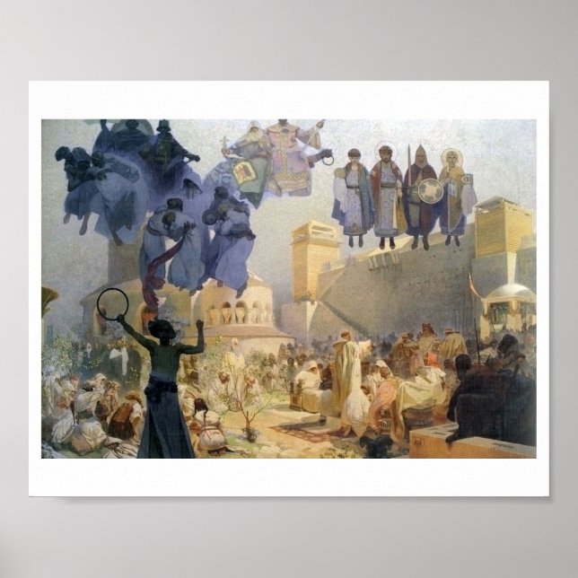 #3 Införandet av den slaviska liturgin Mucha Poster (Framsidan)
