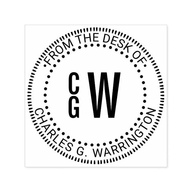 3 Initialer Monogram Bx Från Namnets Kontor Självfärgande Stämpel (Design)