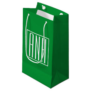 3 Initialer Monogram   Grönt och vit