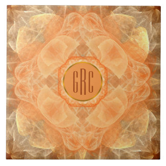 3 initialer monogram Orange Snöre keramik Tile Kakelplatta