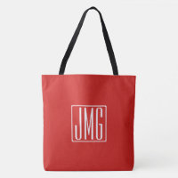 3 Initialer Monogram | Röd & vit (eller åå färg)