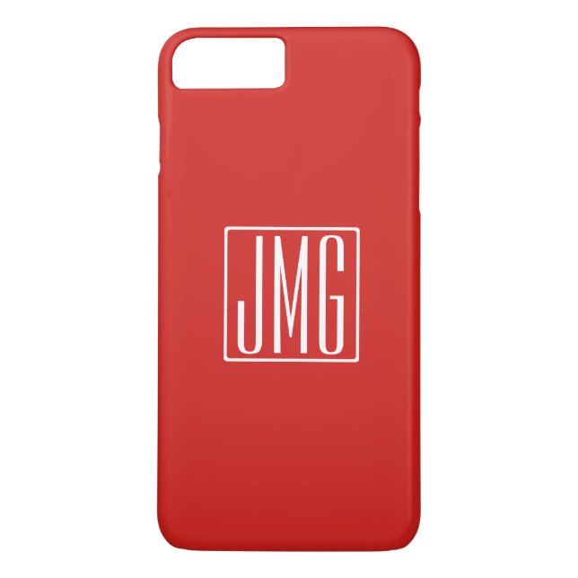 3 Initialer Monogram | Röd & Vit (eller gör-det-sj Case-Mate iPhone Skal (Baksida)