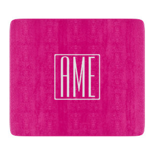 3 Initialer Monogram Vit på Shock rosa