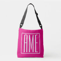 3 Initialer Monogram | Vit på Shock rosa
