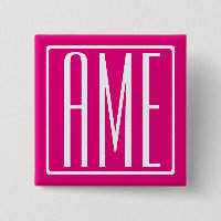 3 Initialer Monogram | Vit på Shock rosa