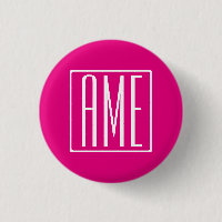 3 Initialer Monogram | Vit på Shock rosa