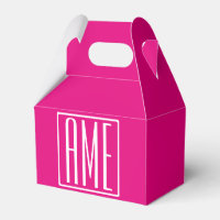 3 Initialer Monogram | Vit på Shock rosa