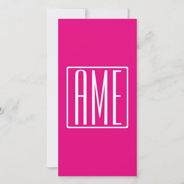 3 Initialer Monogram | Vit På Varmrosa (Framsida)