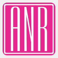3 Initialer Monogram | Vit På Varmrosa