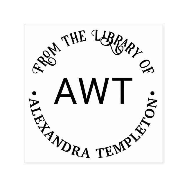 3 Initialmonogram Från Boknamn Ps bibliotek Självfärgande Stämpel (Design)