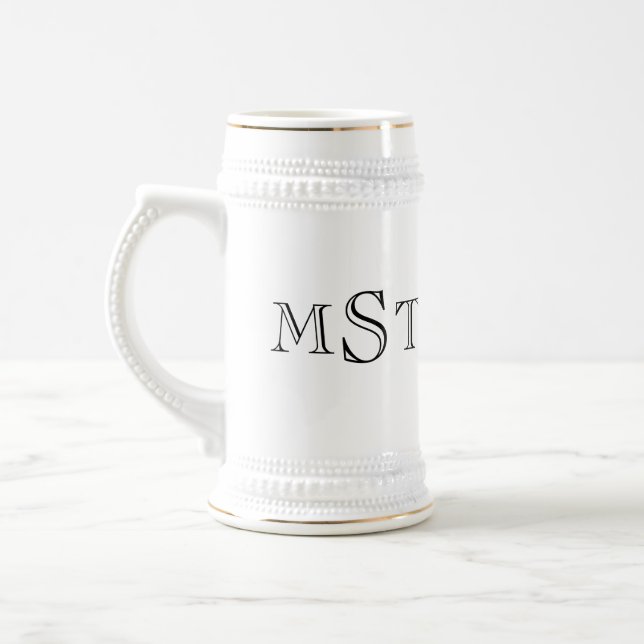 3 inledande brev monogram bachelor ölstein mugg (Vänster)