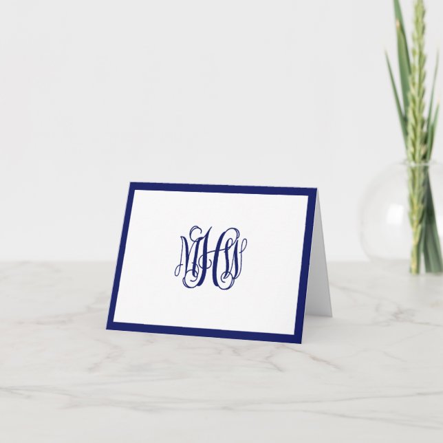 3 Inledande vinskriptmonogram DIY BG Anteckningskort (Framsida)