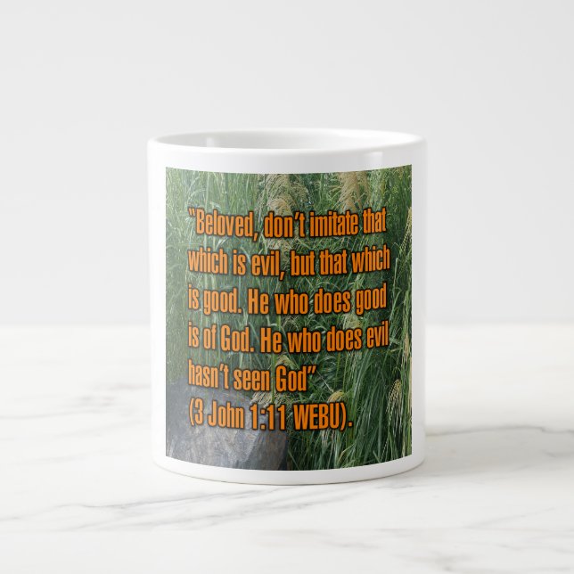 3 Johannes 1:11 WEBU Mugg Jumbo Mugg (Framsidan)