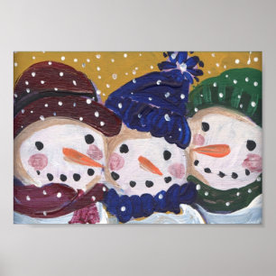 3 Jolly snögubbear Poster