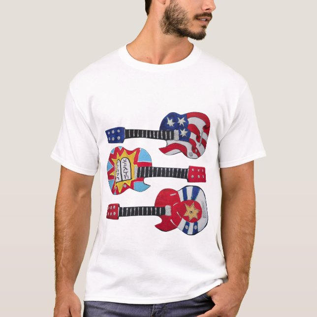 3 Judaica gitarrdekorationer T-shirt (Framsida)
