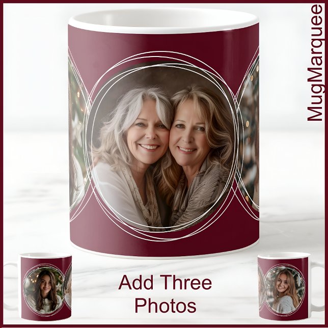 3 Julfoton Collage Maroon C31 Mamma Mor Kaffemugg (Skapare uppladdad)
