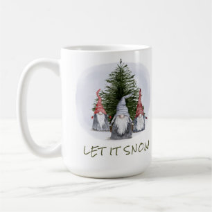 3 julgnomar Låt det snöa Kaffemugg