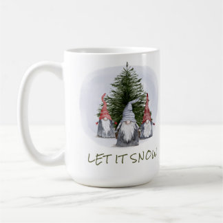 3 julgnomar Låt det snöa Kaffemugg