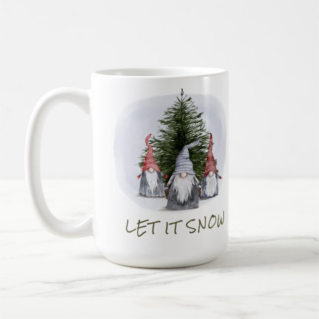 3 julgnomar Låt det snöa  Kaffemugg (Vänster)
