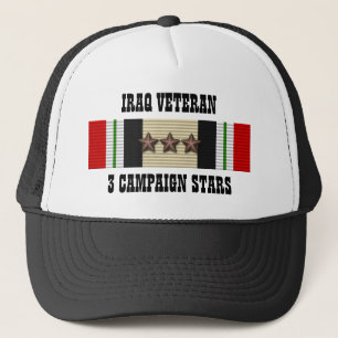 3 KAMPANJ STARS/HAT/IRAK VETERAN TRUCKERKEPS