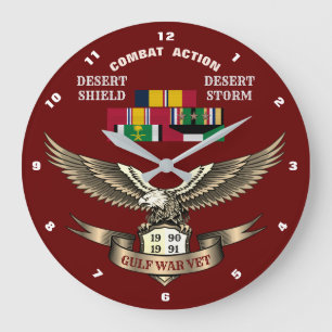 3 KAMPANJ STARS PERSIAN BUKT KRIG-VETERANER STOR KLOCKA