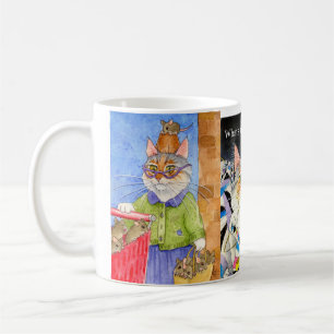 3 kattbilder enfaldig mugg, toppen-format kaffemugg