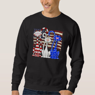 3 Katter Kitten American Flagga 1 Lång Ärmad Tröja