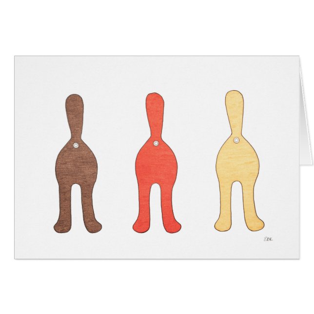 3 kattknapp #1 hälsningskort (Framsidan Horizontal)