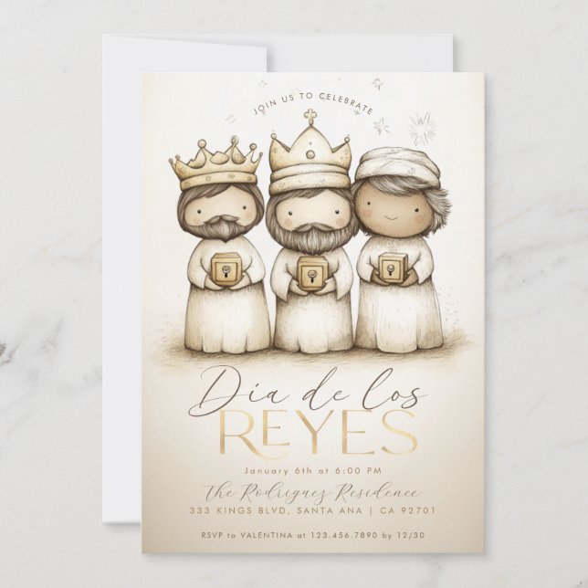 3 Kings Day Mexikansk Día De Los Reyes Festivité Inbjudningar (Framsida)