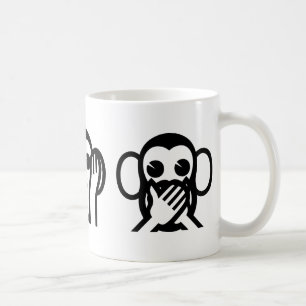 3 kloka apor Emoji Kaffemugg