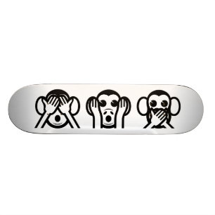 3 kloka apor Emoji Skateboard Bräda 21,5 Cm
