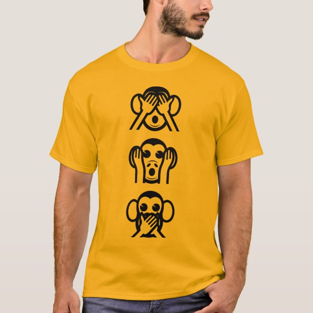 3 kloka apor Emoji Tee (Framsida)