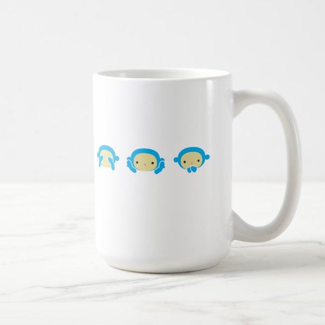 3 kloka apor kaffemugg (Höger)