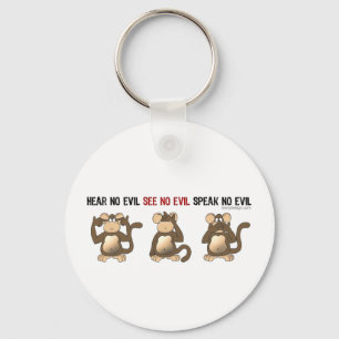 3 kloka apor Keychain Nyckelring