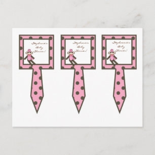 3 Kopp Cake Plocka Rosa Sock monkey Inbjudan Vykort