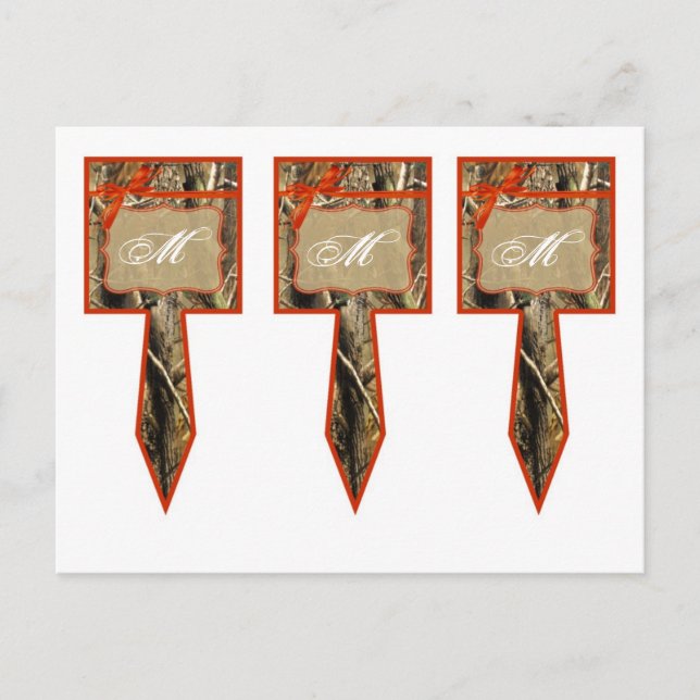 3 Kopp Cake Plockas Hunters Camoflouge Camo Orange Vykort (Framsida)