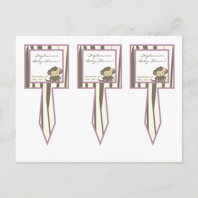 3 Kopp Cake Plockas Jacana Girl Jungle Zoo Animal Inbjudan Vykort (Framsida)