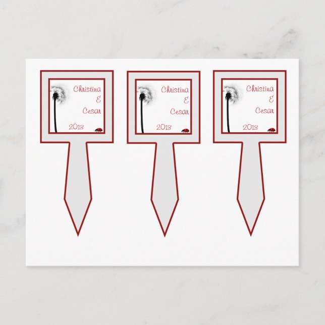 3 Kopp Cake Plockas Nyckelpiga på Dandelion Red Si Vykort (Framsida)