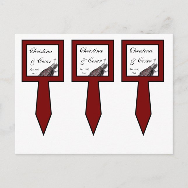 3 Kopp Cake Plockas Peacock Red Black White Vykort (Framsida)