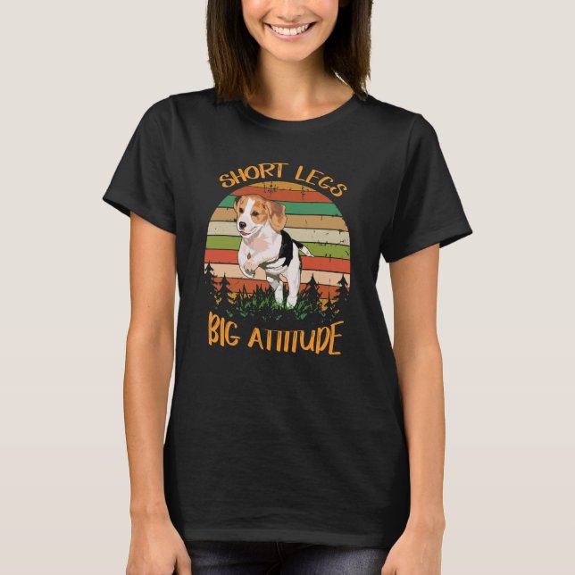 3 Kort Ben stor attityd T Shirt (Framsida)