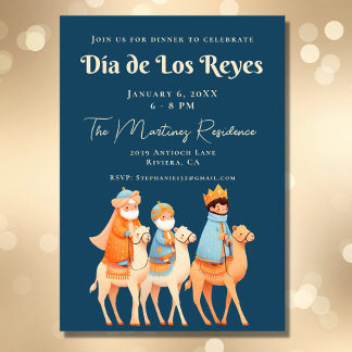 3 Kung Dagen Mexikanska día de Los Reyes Dinner Inbjudningar