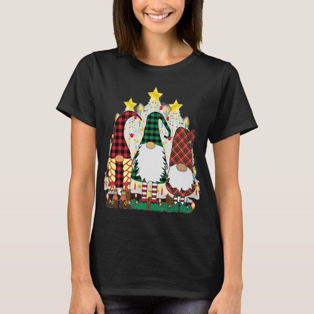 3 Kute Jul Gnomes Sveriges Gud Jul Nordic Xma T Shirt (Framsida)