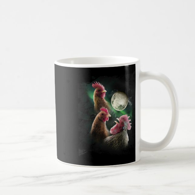3 Kyckling Mån Varg Kycklingar ylande Vargar  Kaffemugg (Höger)