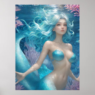 *~* 3-L_AP60 Vatten guddess Fantasy Sea Sjöjungfru Poster