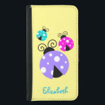 3 Ladybuggar i Lila Rosa och blå Personlig Plånboksfodral För Samsung Galaxy S5<br><div class="desc">Några små och söta ladybuggar. De här färgad ladybuggarna har fina runda kroppar med söt vit polka dots på baksidan. Deras huvuden är en halvsvart måne och har söta krämformade kängor. De här tre stegen är målade med ljus lila,  rosa och blått. Anpassa/anpassa med namn eller annan text.</div>