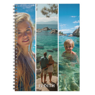 3 Långa Vertikala Randiga Boho-foto Anteckningsbok
