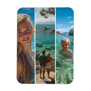 3 Långa Vertikala Randiga Boho Foto Magnet